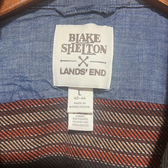 Blake Shelton Lands End heavy weight flannel - Picture 2 of 7